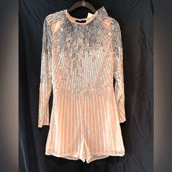 ASOS shorts romper pink with sequins - Picture 3 of 6